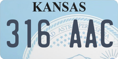 KS license plate 316AAC