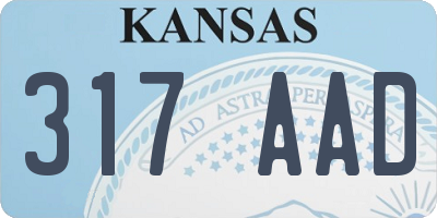 KS license plate 317AAD