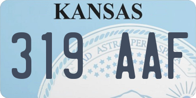KS license plate 319AAF