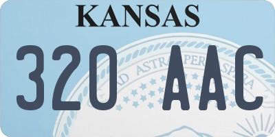 KS license plate 320AAC