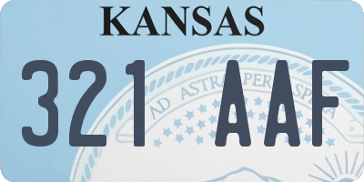 KS license plate 321AAF