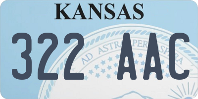 KS license plate 322AAC