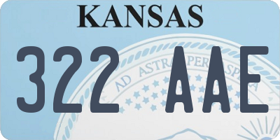 KS license plate 322AAE
