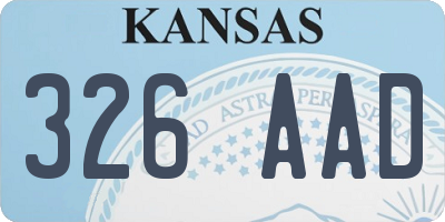 KS license plate 326AAD