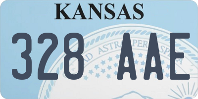 KS license plate 328AAE