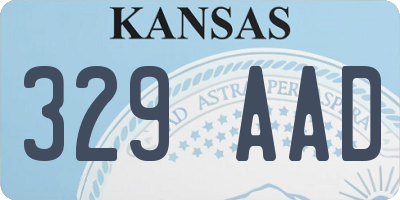 KS license plate 329AAD