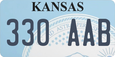 KS license plate 330AAB