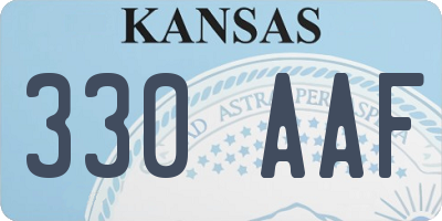 KS license plate 330AAF