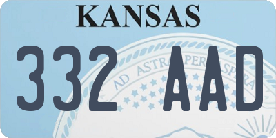 KS license plate 332AAD