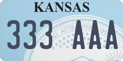 KS license plate 333AAA