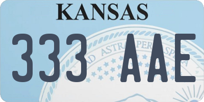 KS license plate 333AAE