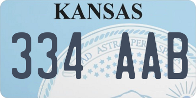 KS license plate 334AAB
