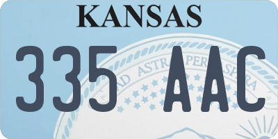 KS license plate 335AAC