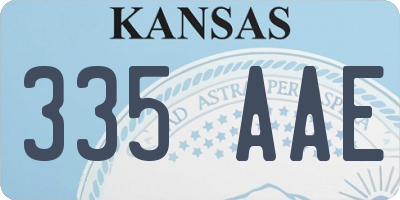 KS license plate 335AAE