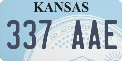 KS license plate 337AAE