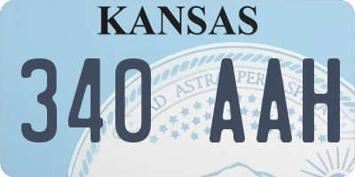 KS license plate 340AAH