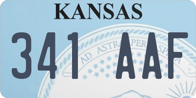 KS license plate 341AAF