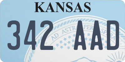 KS license plate 342AAD