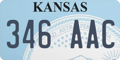 KS license plate 346AAC