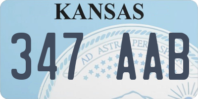 KS license plate 347AAB