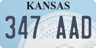 KS license plate 347AAD