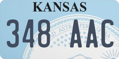 KS license plate 348AAC