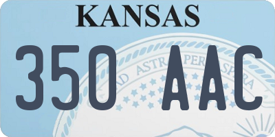 KS license plate 350AAC