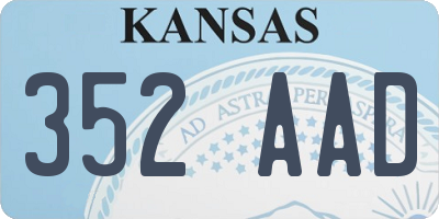 KS license plate 352AAD