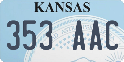 KS license plate 353AAC