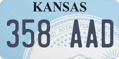 KS license plate 358AAD