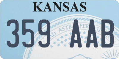 KS license plate 359AAB