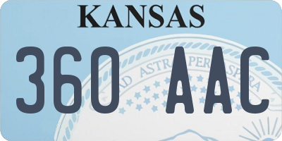 KS license plate 360AAC