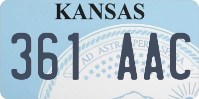 KS license plate 361AAC