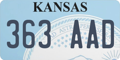 KS license plate 363AAD