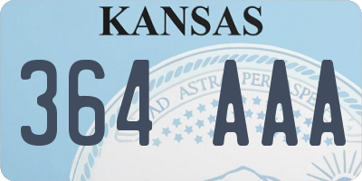 KS license plate 364AAA