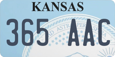 KS license plate 365AAC