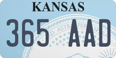 KS license plate 365AAD