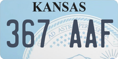 KS license plate 367AAF