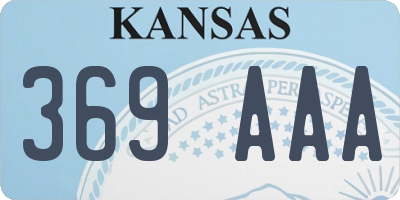 KS license plate 369AAA
