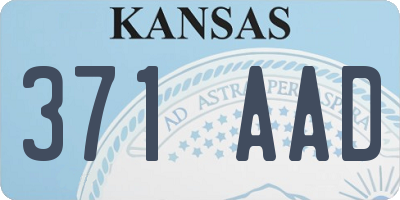 KS license plate 371AAD