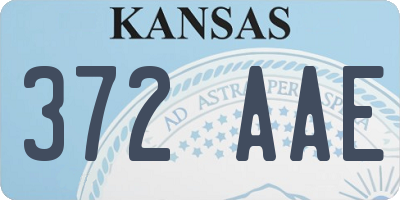KS license plate 372AAE