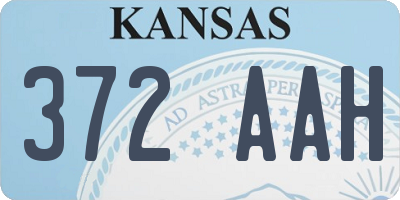 KS license plate 372AAH