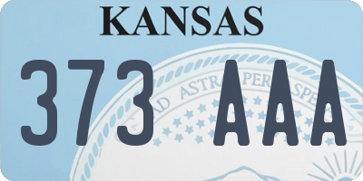 KS license plate 373AAA