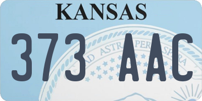 KS license plate 373AAC