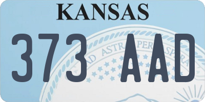 KS license plate 373AAD