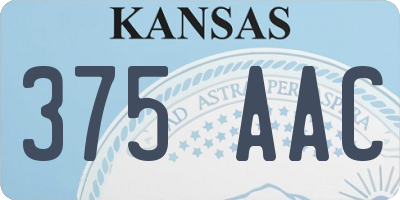 KS license plate 375AAC