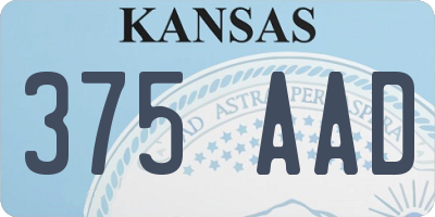 KS license plate 375AAD
