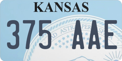 KS license plate 375AAE