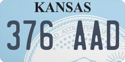KS license plate 376AAD
