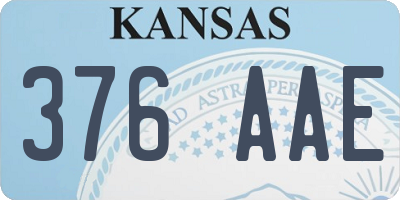 KS license plate 376AAE